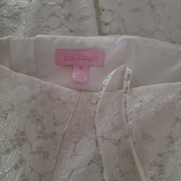NWOT LILLY PULITZER MARIELLE CAMEO WHITE RACE FOR THIS LACE STRAPLESS DRESS - Picture 10 of 15